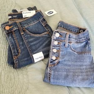 2 pairs of Old Navy Rockstar Jeggings girls 12